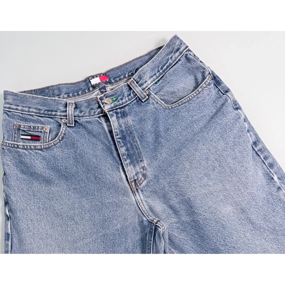 VTG Tommy Jean Ditto Straight Fit Jeans Mens 33x34 Light Wash Blue Denim Preppy